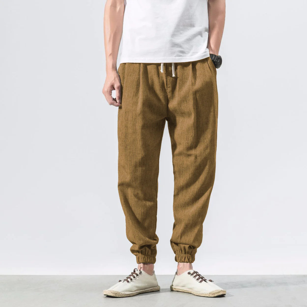 Fuji Harem Pants V2 Ise Cotton Half Stripe Natural : SOU • SOU US Online  Store
