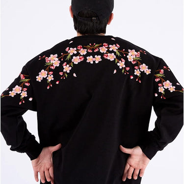 Sakura - Flower Embroidered Sweatshirt by Insakura