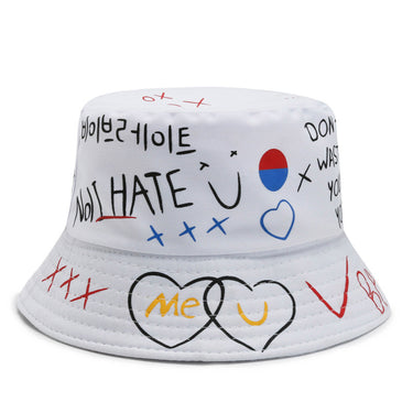 White Bucket Hat - Korean Edition (No I hate you) by Insakura