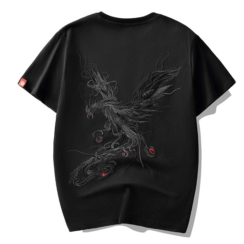 Black Phoenix Japanese T-Shirt by Insakura