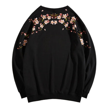 Sakura - Flower Embroidered Sweatshirt by Insakura