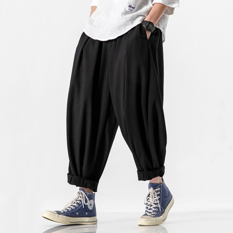 Mori Pants | Mid Waist, Drawstring Closure, Pleated Front Design – Insakura