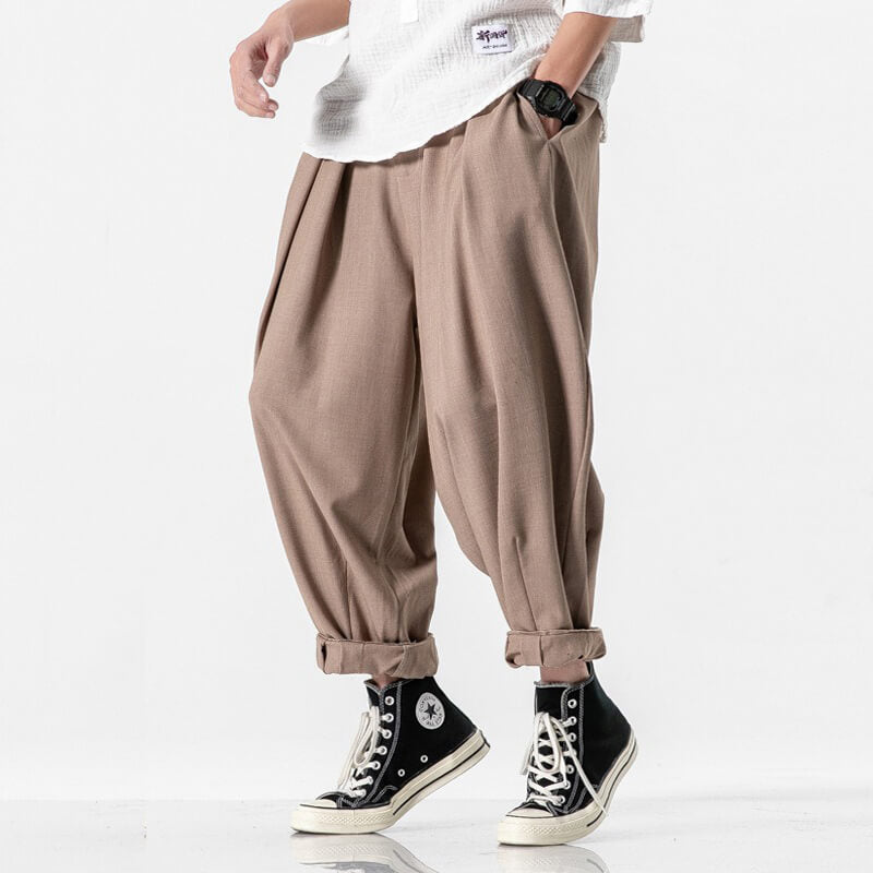 Mori Pants | Mid Waist, Drawstring Closure, Pleated Front Design – Insakura