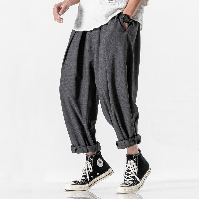 Mori Pants | Mid Waist, Drawstring Closure, Pleated Front Design – Insakura