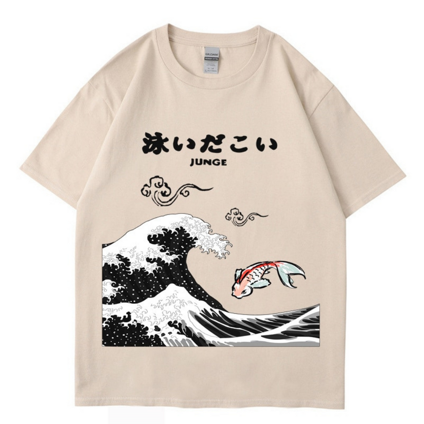 [INSKR] Wavy Koi T-Shirt by Insakura