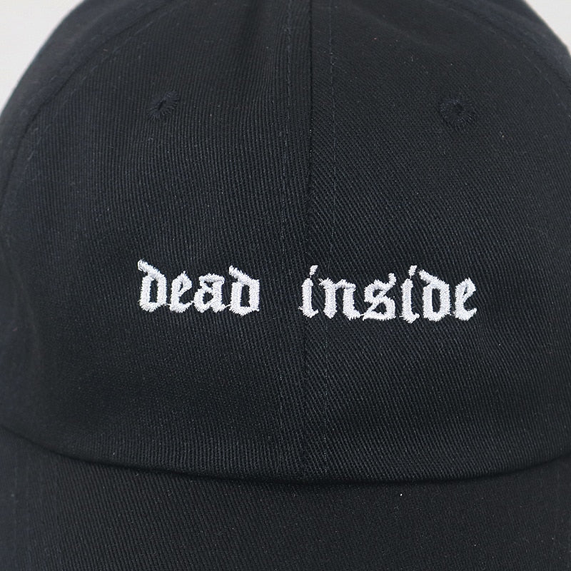 [INSKR] DEAD INSIDE Embroidered Cap by Insakura