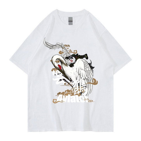 [INSKR]   Aviator Crane T-Shirt by Insakura