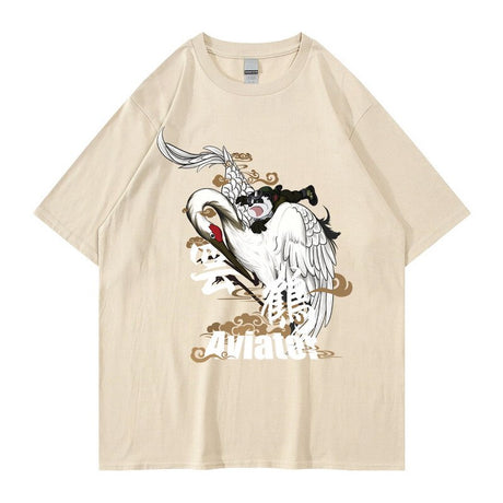 [INSKR]   Aviator Crane T-Shirt by Insakura