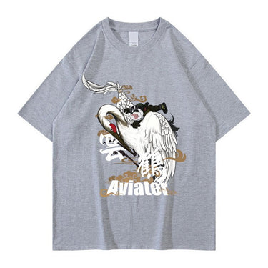 [INSKR]   Aviator Crane T-Shirt by Insakura